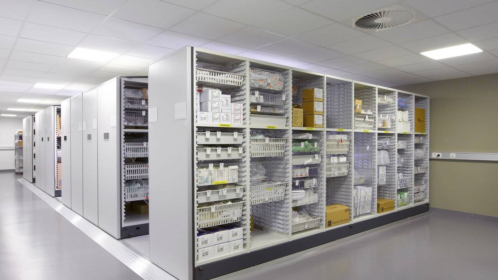 High density pharmacy shelving