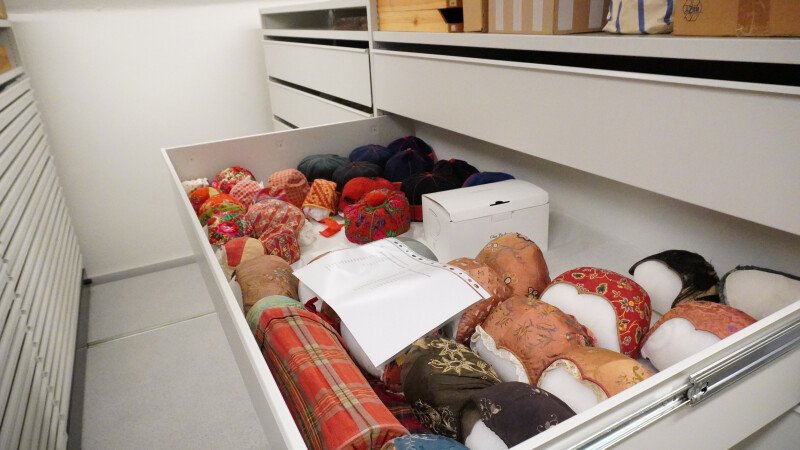 hats stored in deep drawers