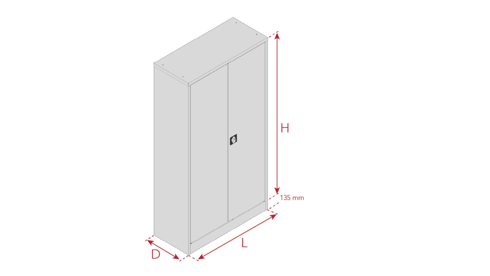 Standalone cabinet with dimensions