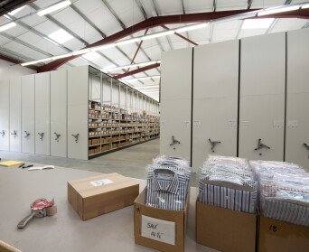 Warehouse high density mobile shelving